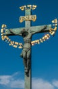 Crucifixion statue at Charles Bridge