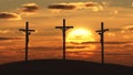 Crucifixion at sunset Royalty Free Stock Photo