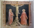 Crucifixion with the Virgin, Saint Francis and Saint John the Evangelist, Basilica di Santa Croce in Florence Royalty Free Stock Photo