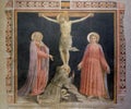 Crucifixion with the Virgin, Saint Francis and Saint John the Evangelist, Basilica di Santa Croce in Florence Royalty Free Stock Photo