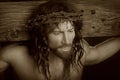 Crucifixtion Portrait in sepia Royalty Free Stock Photo