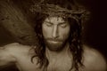 Crucifixtion Portrait in sepia