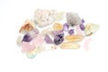 Crude gemstones semiprecious gem amethyst Royalty Free Stock Photo