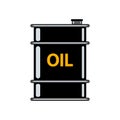 Crude oil drum vector illustration gasoline gallon storage. Black oil barrel.Fracking extraction production oil barrel petroleum.