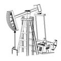 Crude oil pump or oil rig sketch