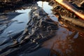 Crude Oil Spill Concept Royalty Free Stock Photo