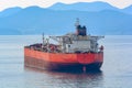 Crude oil tanker anchored in the harbor. Royalty Free Stock Photo