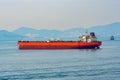 Crude oil tanker anchored in the harbor. Royalty Free Stock Photo