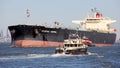 Crude Oil Tanker PHOENIX ADMIRAL, moving westward, and USACE Survey Vessel MORITZ, eastward, at the entrance to Kill Van Kull