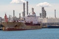 Crude oil tanker in the port Antwerp, Flanders, Belgium