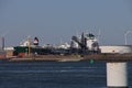 Crude Oil Tanker vernadsky prospect vessel unloading at the Maasvlakte Olie Terminal in the port of Rotterdam