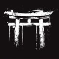 A crudely hand-drawn white and black Torii, traditional Japanese gate symbol of Ziontism Royalty Free Stock Photo