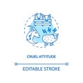 Cruel attitude turquoise concept icon