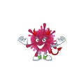 A cruel devil amoeba coronaviruses Cartoon character design