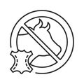 Cruelty free black line icon. Label for products or activities that do not harm or kill animals. Pictogram for web page, mobile