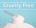 Cruelty free concept. Detergent not tested on animals