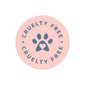 Cruelty free dog paw print label Royalty Free Stock Photo