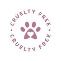 Cruelty free dog paw print label Royalty Free Stock Photo