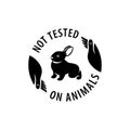 Cruelty free Not tested on animals rabbit logo sticker for animal friendly product packaging