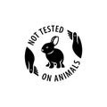 Cruelty free Not tested on animals rabbit logo sticker for animal friendly product packaging