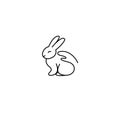 Cruelty free linear icon rabbit and hand