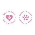 Cruelty free and not tested on animals label Royalty Free Stock Photo