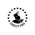 Cruelty free Not tested on animals rabbit logo sticker for animal friendly product packaging