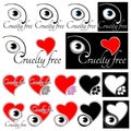 Cruelty free. Vector illustration for cosmetics manufactured or developed by methods that do not involve experimentation on animal