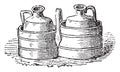 Cruet bottle holders, vintage engraving