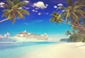 Cruise Beach Palm Tree Vacation Travel Holiday Concept Royalty Free Stock Photo