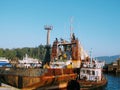 Old Vintage rusted Cruise big ships at Portblair harbour dockyard shipyard andman Nicobar Islands Royalty Free Stock Photo