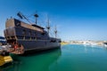 Cruise boat stylized as a pirate one at the port Royalty Free Stock Photo