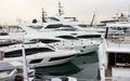 Cruise boats in Dubai boat show Royalty Free Stock Photo