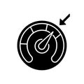 Cruise control black glyph icon