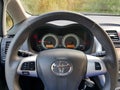 Cruise control switch of Japanese car with big navigation display