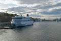 Cruise ferry ship Cinderella of Viking Line - Finnish cruiseferry brand, at the pier on the island of Sodermalm at sunny autumn