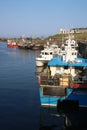 Cruise and fishing boats in Seahouses harbour