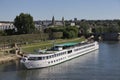 Cruise harbor on river Seine in Poissy, France Royalty Free Stock Photo