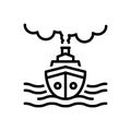 Black line icon for Cruise, sail and jaunt