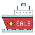 Cruise icon, Summer sale related vector