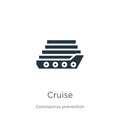 Cruise icon vector. Trendy flat cruise icon from Coronavirus Prevention collection isolated on white background. Vector Royalty Free Stock Photo