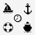 Cruise icons collection for graphic design.