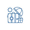 Cruise line icon concept. Cruise flat  vector symbol, sign, outline illustration. Royalty Free Stock Photo