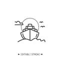 Cruise line icon. Editable vector illustration