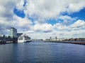 Cruise liner Brilliance Of The Seas in IJ River span