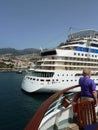 Cruise liner at Cadiz Port, Spain Royalty Free Stock Photo