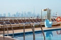 Cruise liner deck with swimming pool Royalty Free Stock Photo