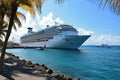 Cruise liner at dock in Caribbean style