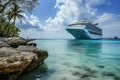 Cruise liner at dock in Caribbean style