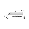 Cruise liner icon simple flat vector illustration